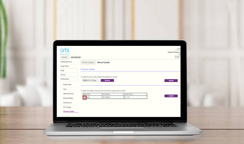Update the orbi Firmware manually